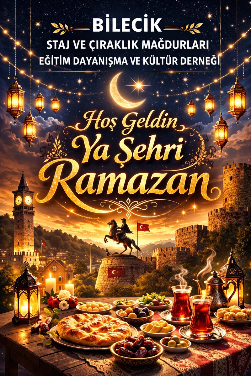 🌙Hoş Geldin Ya Şehr-i Ramazan
Rahmet, bereket ve mağfiret ayı Ramazan-ı Şerif’e kavuşmanın huzur ve mutluluğunu yaşıyoruz.
Ramazan ayının; birlik ve beraberliğimizi güçlendirmesini,sofralarımıza bereket getirmesini temenni ediyoruz.

#StajyerÇırağaVaatDeğilYasaZamanı