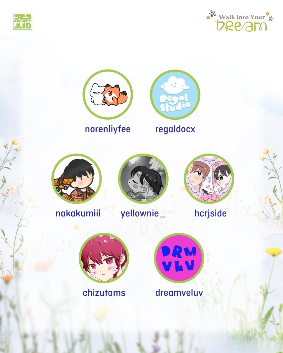 We're honored to showcase their works as part of Walk Into Your Dream ✨

🪄 <a href="/nakakumiii/">now</a> 
🪄 <a href="/norenliyfee/">ivi</a> 
🪄 <a href="/regaldocx/">jj. — comms open✏️</a>
🪄 <a href="/hcrjside/">nid</a>
🪄 <a href="/yellownie_/">Dev🍞 | cms open</a>
🪄 <a href="/chizutams/">tama チズタマ🍀 comms closed</a>
🪄 <a href="/dreamveluv/">🩷 grassie 🩷</a> 

#런쥔 #RENJUN #黄仁俊 #ロンジュン