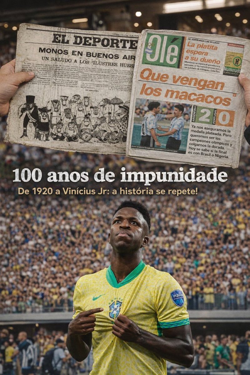📍 GIANLUCA PESTIANNI — UN RETRATO DE UN SIGLO DE IMPUNIDAD

El racismo de Gianluca Prestianni contra Vinícius Júnior es indignante, pero es solo un síntoma de una patología histórica. Hablamos de 100 años de racismo entre brasileños y argentinos.

En 1920, durante el "Juego de
