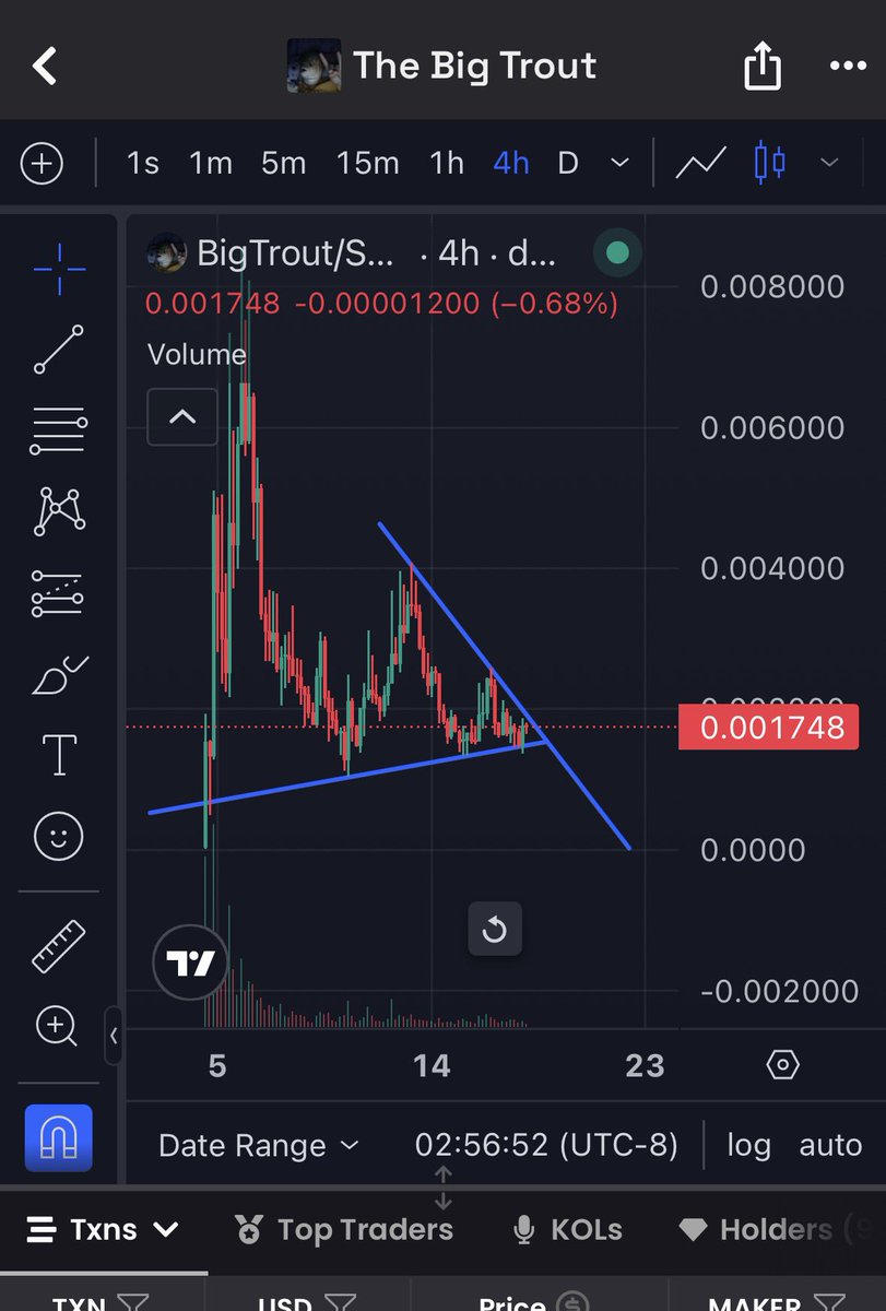ghostxshadow44's tweet photo. Did I draw these lines correctly?? Does this mean something’s about to happen ??? $BigTrout https://t.co/FcA82uIxix