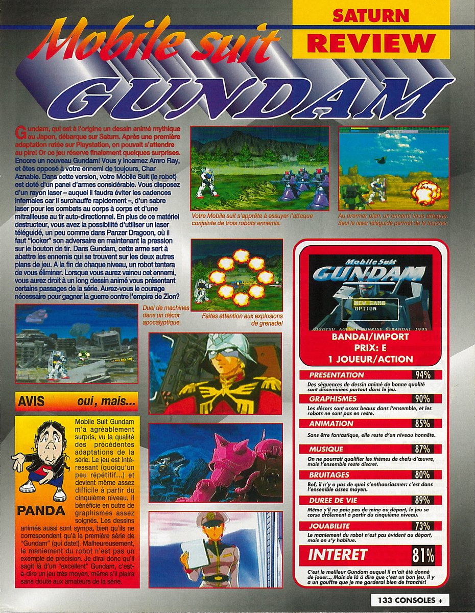 AllmightoFranky's tweet image. On enchaine avec 4 tests,#TwoTenkaku et #Defcon5 sur #Playstation et de la #SEGA #Saturn avec #MobileSuitGundam et #WorldAdvancedWar! 4/5