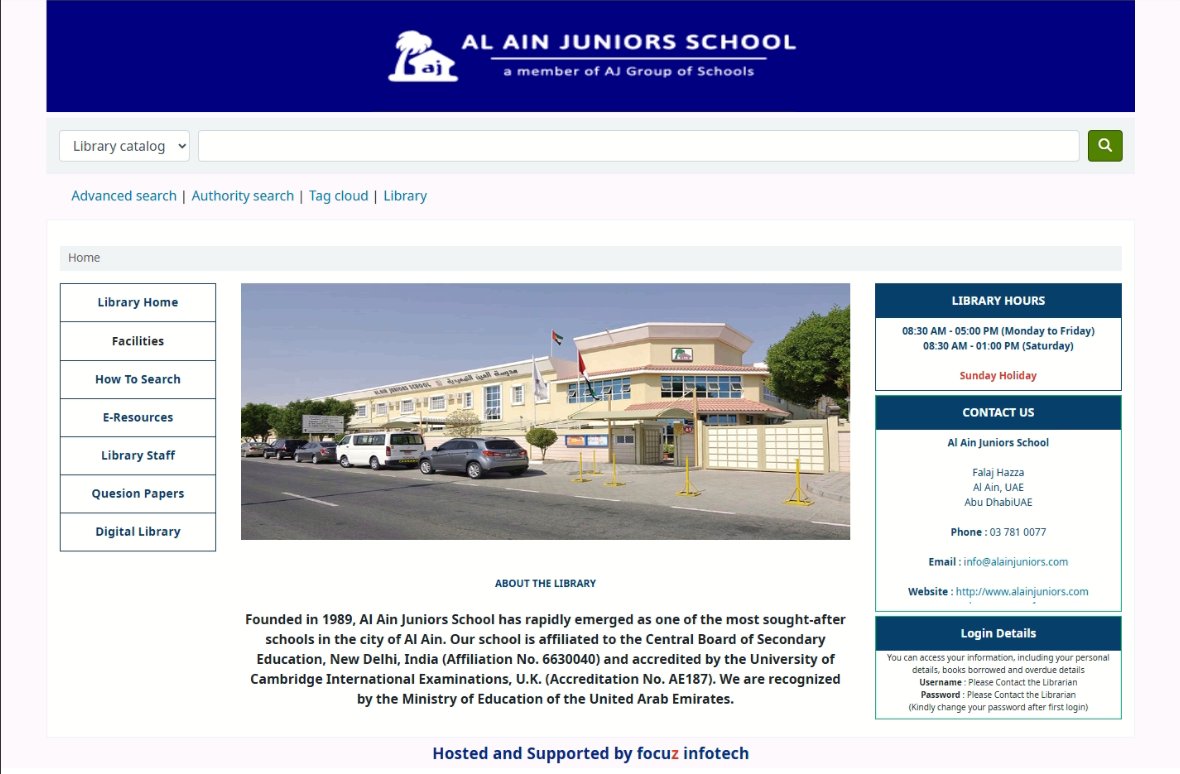 kohasupport's tweet photo. 📚 New Milestone at Al Ain Juniors School! 🇦🇪
e are proud to announce the successful implementation of the Koha Library Management System at Al Ain Juniors School, UAE!
Managed and supported by Focuz Infotech
 
📞 Call:9249500540
📧 Email:support@focuzinfotech.com
#kohails #alain https://t.co/FozLFarCt6