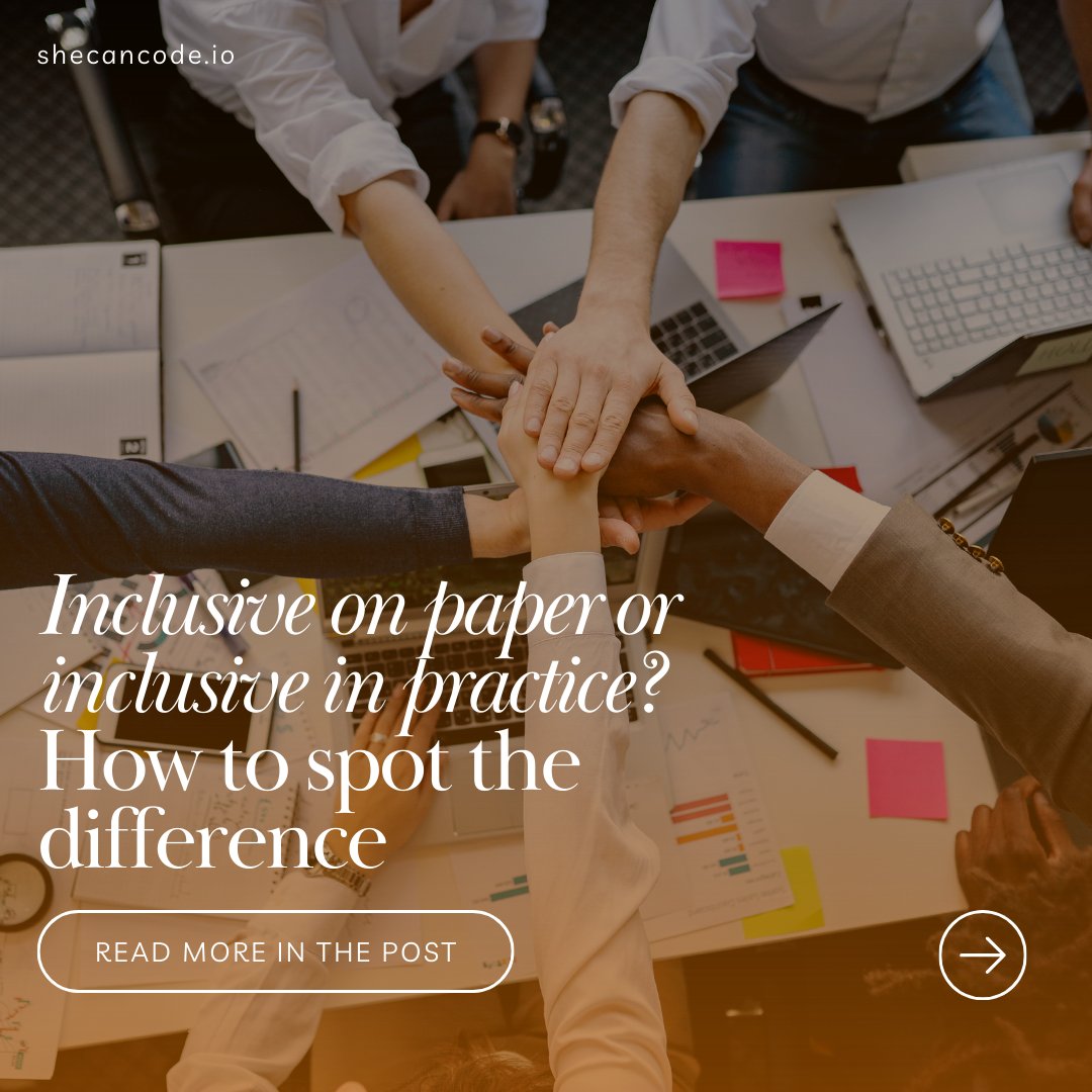 SheCanCodeHQ's tweet image. 🔍 Is that “inclusive workplace” truly inclusive?

Annabelle Sacher from @MediaVision shares how to spot companies that walk the talk - from job ads to leadership diversity and flexibility.

Read more 👉 bit.ly/3ZoAFnB

#WomenInTech #InclusiveWorkplace #DEI #CareerTips