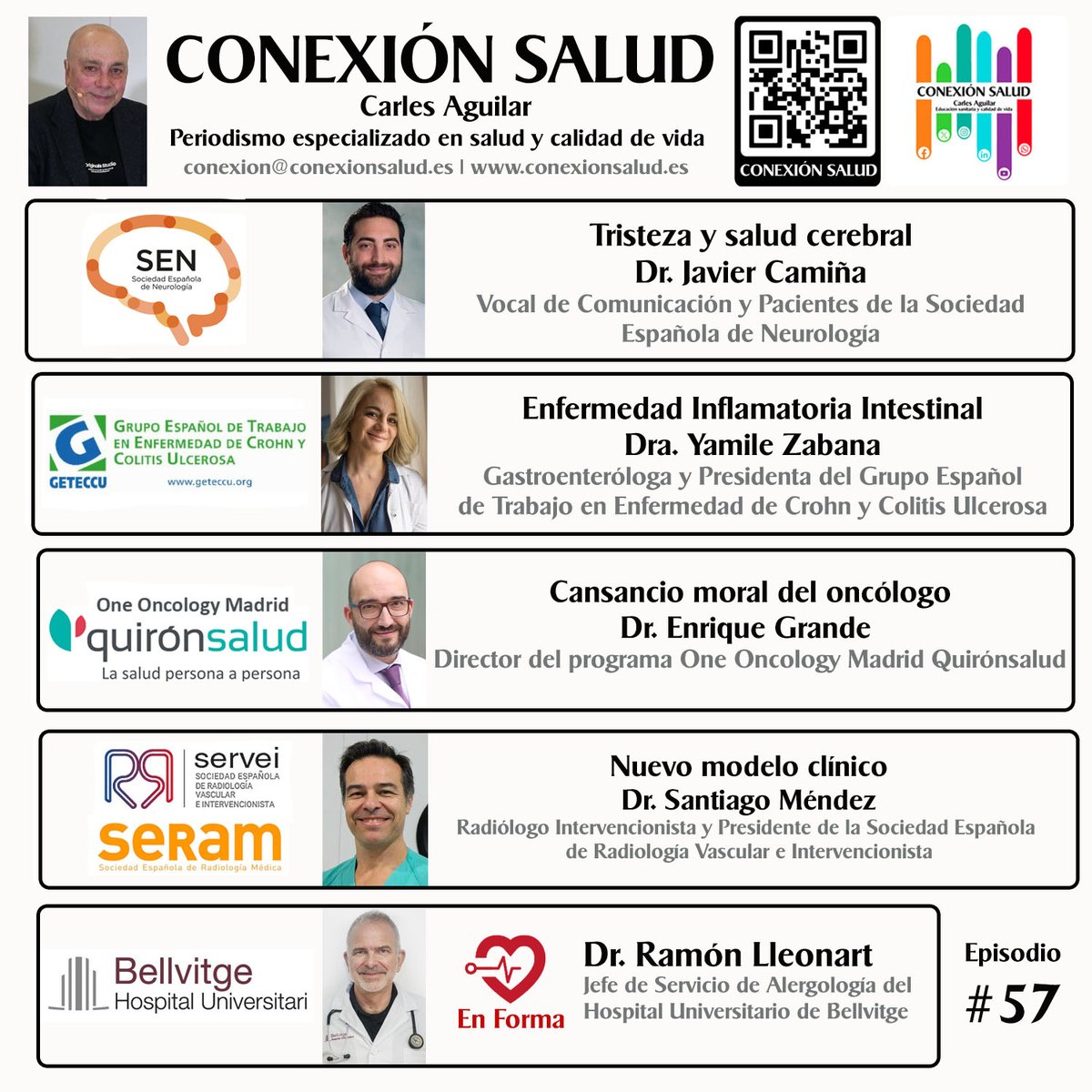 UP3Media's tweet photo. ☑️ Nuevo Episodio #57 - #CONEXIÓNSALUD

¡En todas las plataformas!

👉👉  https://t.co/8Q1kEv8zOF

@seneurologia
#GETECCU
@quironsalud
@SERAM_RX
@SERVEISoc  
@hbellvitge
@drenriquegrande
@javimetal_
@yzabanaa 
@ramcat61  

🌐 + Info: https://t.co/u3oFgGPASa https://t.co/xw9WJDarMh