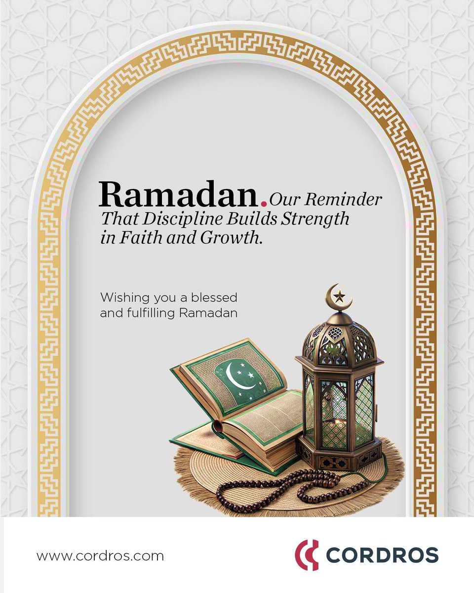 Ramadan Kareem from all of us at Cordros.

May this Ramadan bring us closer to our creator. 

#RamadanKareem #Cordros