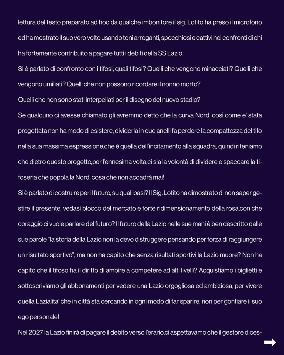 SpaceLazio's tweet photo. ‼️ Il comunicato dei Gruppi del tifo organizzato https://t.co/zObspODGy4