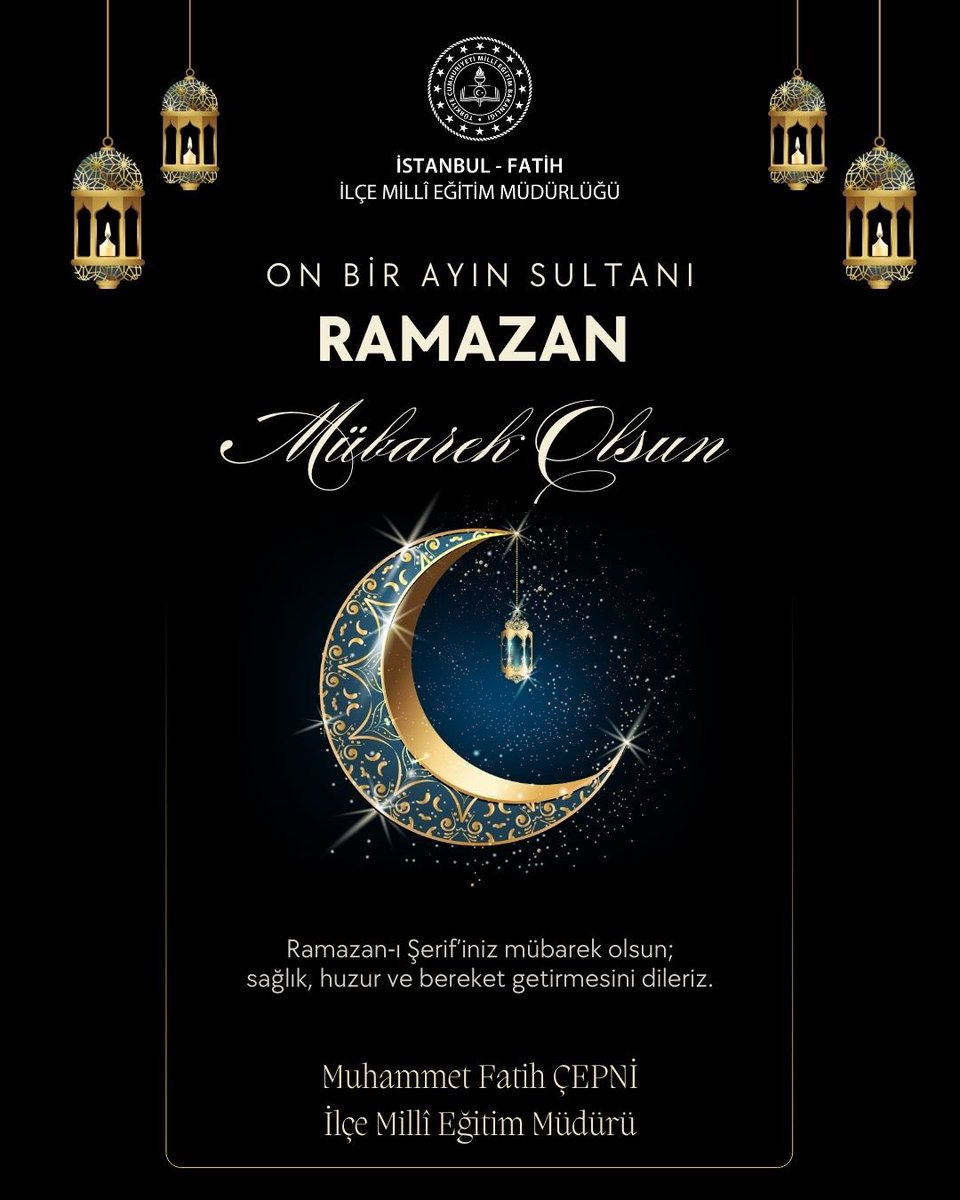 🌙✨Ramazan-ı Şerif’in; gönüllerimizi yumuşatan, sofralarımızı bereketlendiren ve bizleri aynı dua etrafında buluşturan müstesna iklimine kavuşmanın huzurunu yaşıyoruz.

Tüm öğretmenlerimizin, öğrencilerimizin ve velilerimizin #Ramazan ayı mübarek olsun. Ramazan bereketinin tüm