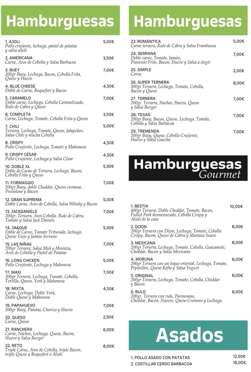 Nuestras Hamburguesas <a href="/Taberna_esparta/">Las niñas</a> 🍔🍔
#comidaparallevar #espartinas 
Haz tu encargo 955714939