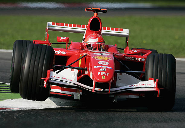 Michael Schumacher, Ferrari, Monza, 2005. Photo: Clive Mason.