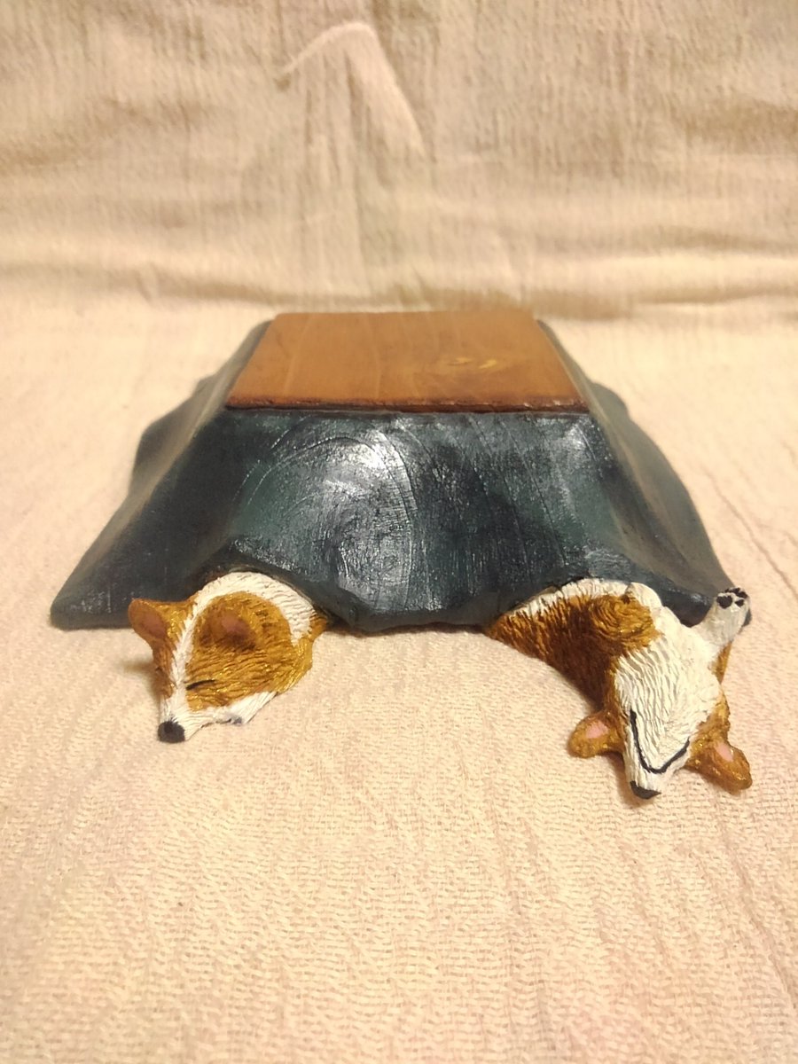 コタツで寝る4コギ🐶🐶🐶🐶⁡ ⁡目を開けてる🐶居るけど