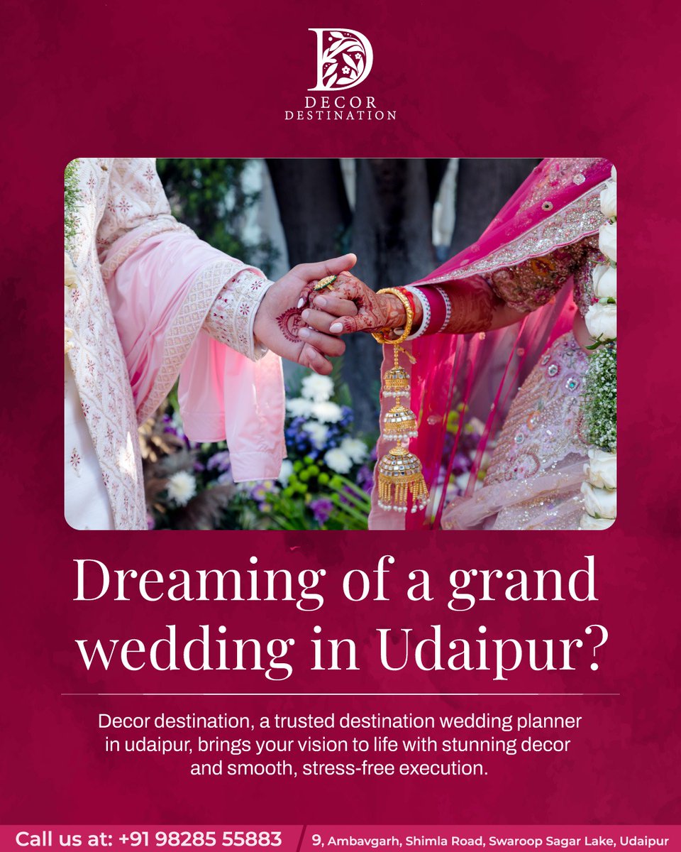 DecorDestin's tweet photo. Dream Weddings in Udaipur with Decor Destination
Make your wedding unforgettable with elegant decor and flawless planning! ✨💍
📞 Call us: +91 98285 55883
🌐https://decordestination.inUdaipurWedding #DestinationWedding #WeddingPlanner #WeddingDecor #DreamWedding https://t.co/ZODqy5lUL8