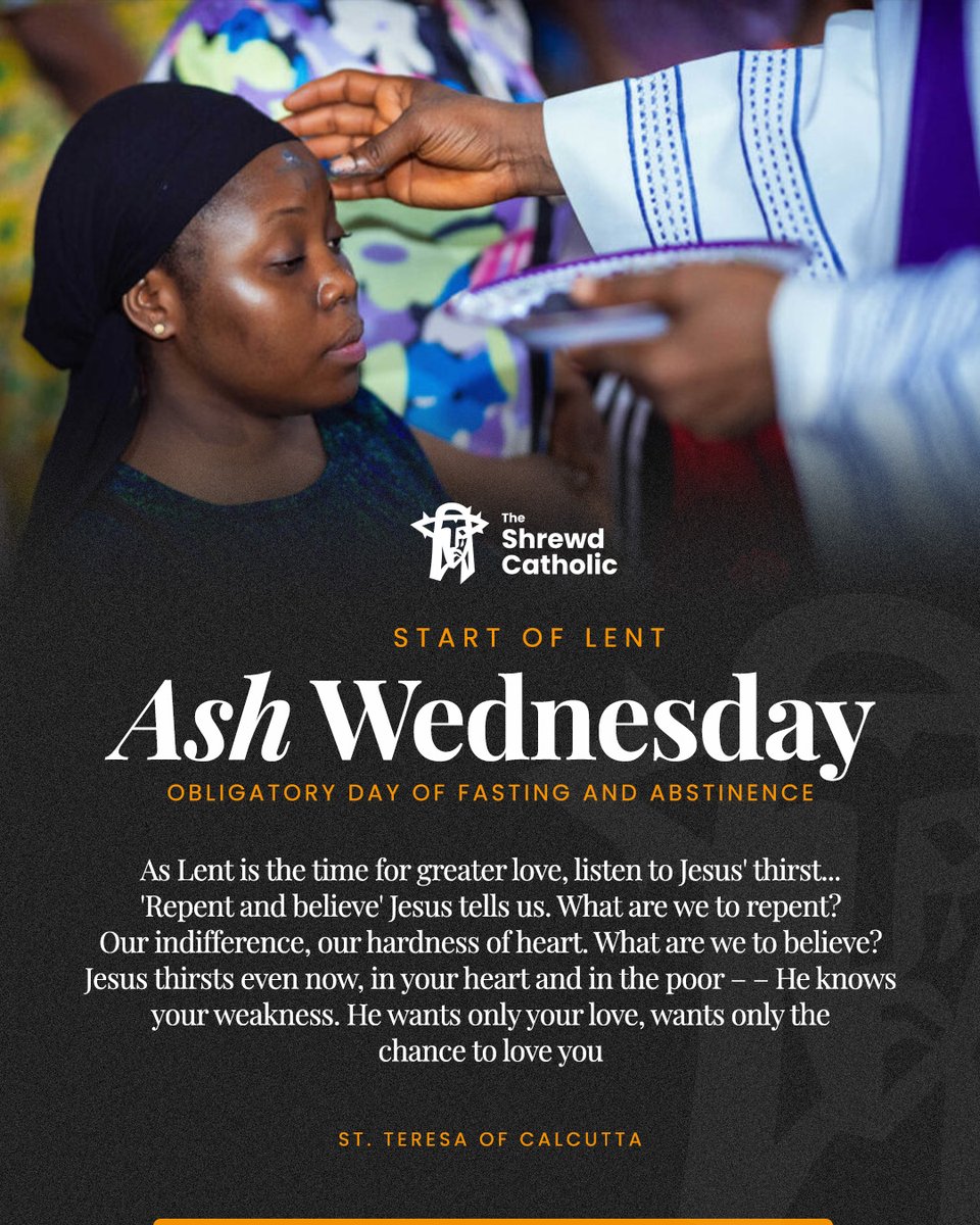 ShrewdCatholic's tweet photo. The observance of Ash Wednesday marks the start of this meaningful season. It invites Christians to pause amidst their busy lives, reflect on their spiritual state, and commit to personal growth in faith. https://t.co/XDaaUrcMAs