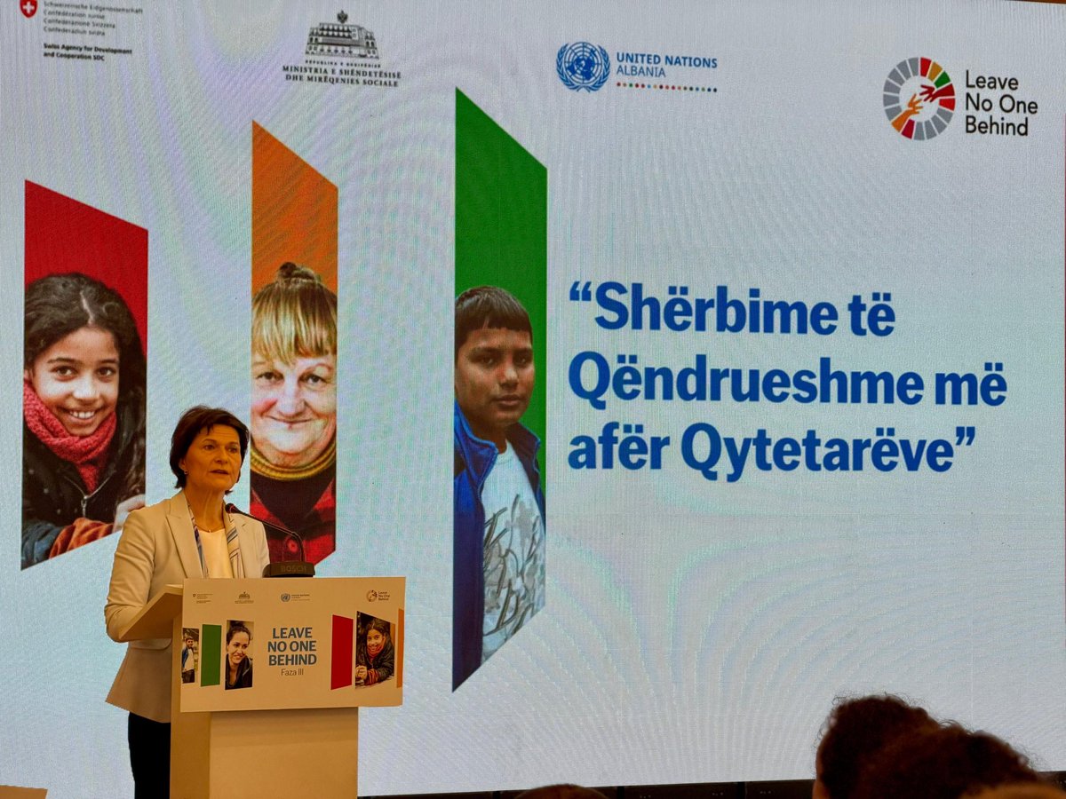 UNDPAlbania's tweet photo. Swiss Ambassador to Albania: Ruth Huber: “The National Social Fund, created with Swiss support, has steadily strengthened,fueled by allocations only from the state budget—a strong signal of national ownership.True commitment to lasting impact in Albania’s social services! 🇨🇭🇦🇱 https://t.co/5YghBggOIY