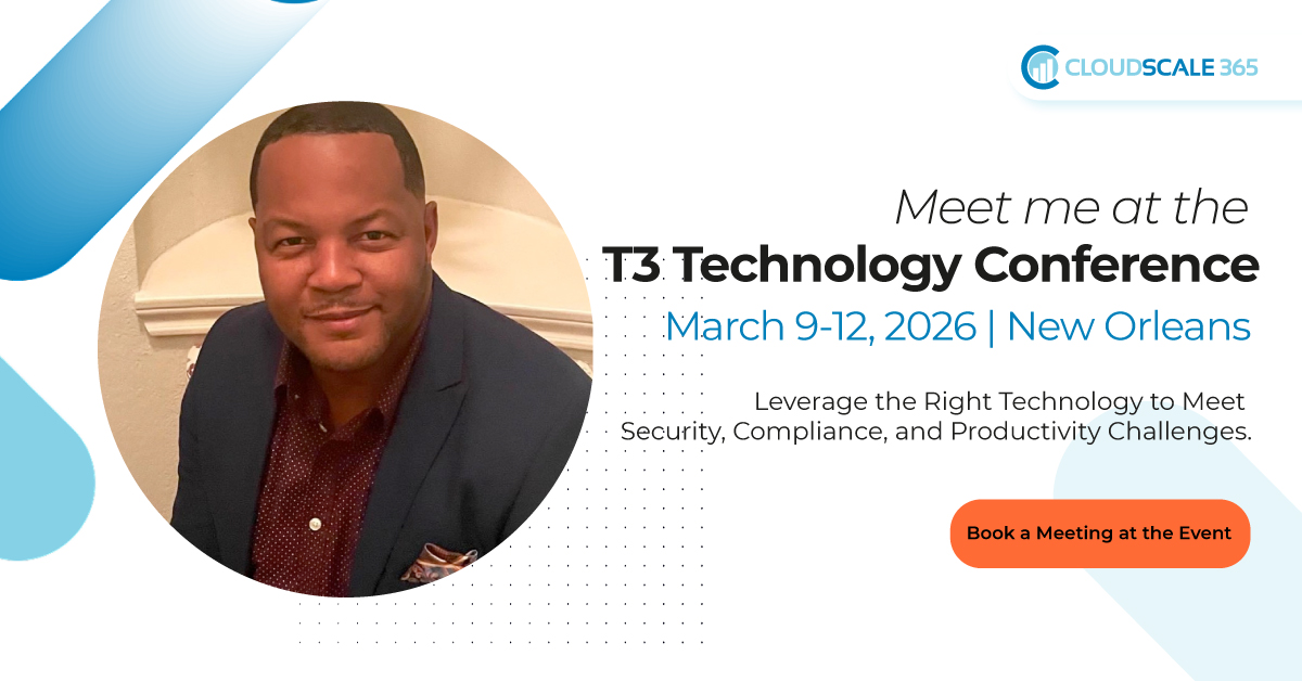 Excited to exhibit at #T32026 in New Orleans, March 9–12!
At CloudScale365, we help financial organisations modernize platforms, improve data insight, and scale securely for what’s next in fintech.
See you at T3! #FinTech #CloudTransformation