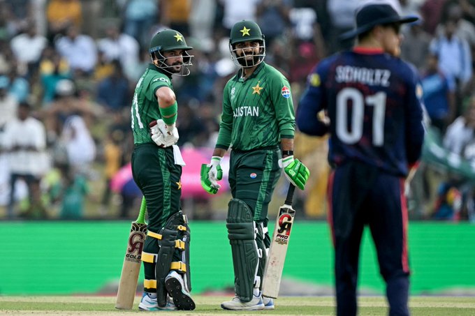 Pakistan post 199/3 from 20 overs against Namibia in Colombo, powered by a terrific hundred from Sahibzada Farhan. 🏏