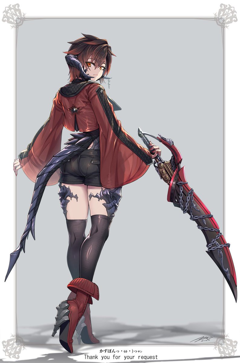 warrior_of_light_(ff14) 「skebでリクエスト頂きました。 ゲームのご自身のキャラをとの事でした。 クール」|彩樹のイラスト