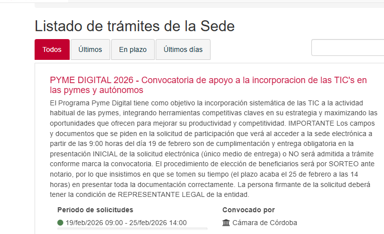 RCabanillasbis's tweet photo. Convocatoria del programa #PymeDigital 2026 de @camaraofcordoba
Plazo de solicitud se inicia mañana 19 de febrero a las 09:00 h. y finaliza el 25 de febrero a las 14 h.
Más información: https://t.co/6l9Nui61Au
BOP: https://t.co/b5Ye9qMEVi https://t.co/q0iAo3IOKv