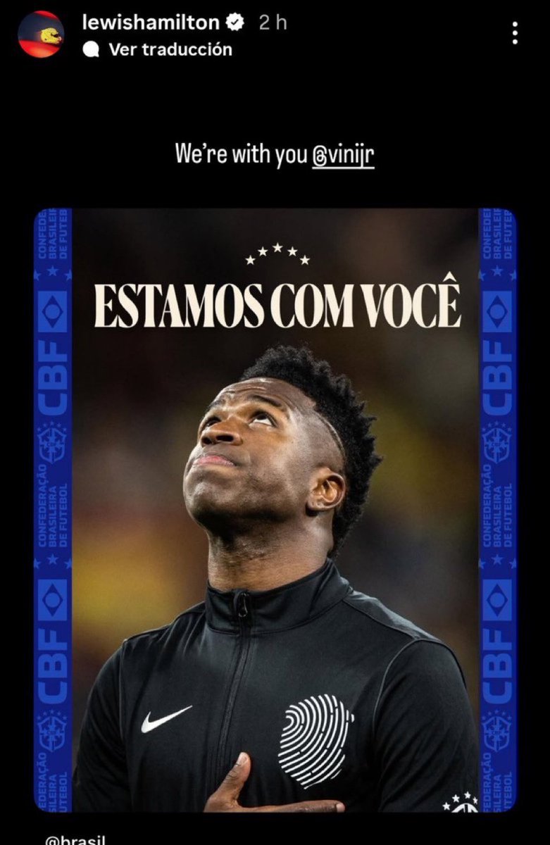 centregoals's tweet image. 🚨🚨| Lewis Hamilton on Instagram story: 

“We’re with you Vini Jr.”