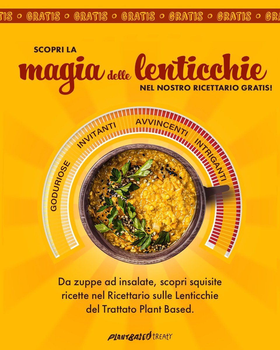 plant_treaty_it's tweet image. ✨ Scopri la magia delle lenticchie! ✨

Ricche di proteine, fibre e sapore, le #lenticchie sono un carico di energia che può trasformare i tuoi piatti. Il nostro Ricettario GRATIS sulle Lenticchie ti ispirerà a creare piatti vegani deliziosi e salutari 

drive.google.com/file/d/1O4DIRw…