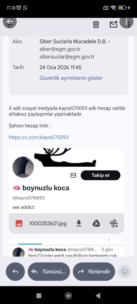 böyle bir mesaj aldım arkadaşlar şikayet edilmişim ne olur