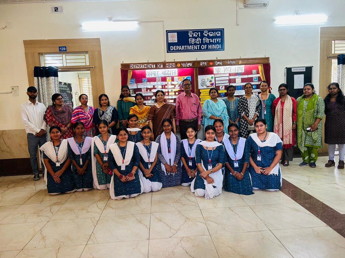 RDWUniversity's tweet photo. Department of Hindi, RDWU,  unveiled its Wall Magazine for the month of February on 17.02.26 in the presence of Sri Hariram Pansari (Adviser Rajbhasha) along with students, scholars and faculty members of Dept.of  Hindi and Sanskrit. https://t.co/FOLXkc4FFc