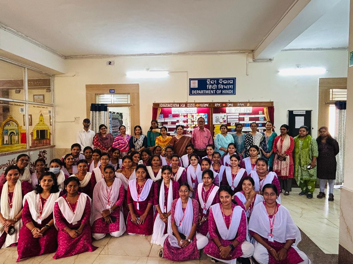 RDWUniversity's tweet photo. Department of Hindi, RDWU,  unveiled its Wall Magazine for the month of February on 17.02.26 in the presence of Sri Hariram Pansari (Adviser Rajbhasha) along with students, scholars and faculty members of Dept.of  Hindi and Sanskrit. https://t.co/FOLXkc4FFc