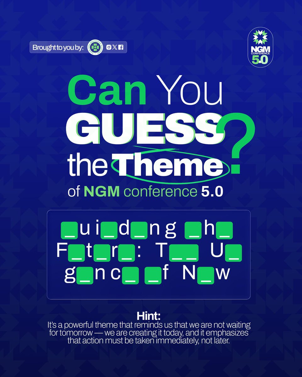 We dropped some clues for you 👀 Take a close look and see if you can figure out what the theme is. Think you know it? Tell us in the comments! ✨

#ThemeReveal #NGM5.0 #AreYouReady