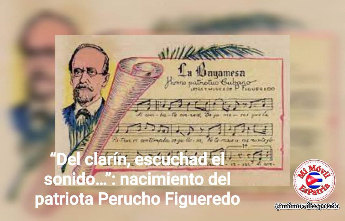 Nadie como José Martí para resumir la vida de Perucho Figueredo Cisneros: “alzó el decoro dormido en los pechos de los hombres”. A 208 de su natalicio #Cuba honra su legado.
#MiMóvilEsPatria