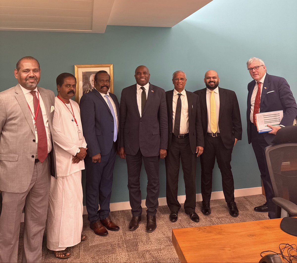 AndrewPtkFCDO's tweet photo. Joined Deputy Prime Minister @DavidLammy for a meeting with Tamil political leaders. The UK continues to stand firm in support reconciliation, transnational justice, and listening to their priorities on justice and equality. https://t.co/JI3GVaIngt