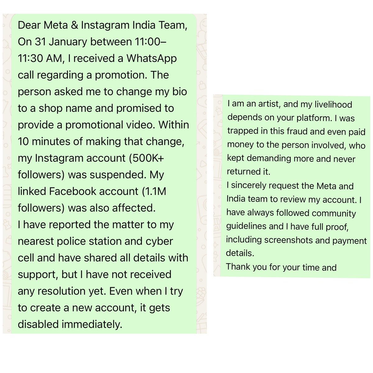 Deepakpatelrewa's tweet photo. Team @Meta @instagram @facebook  my instagram account has been disabled after being scammed by a fraud whatsapp number. They pretended to be sponsor &amp; told me to put HITLER SHOP in my insta bio. Then my instagram account had been disabled. Kindly help me out #Meta #disable #help https://t.co/x8OWRVEfxX