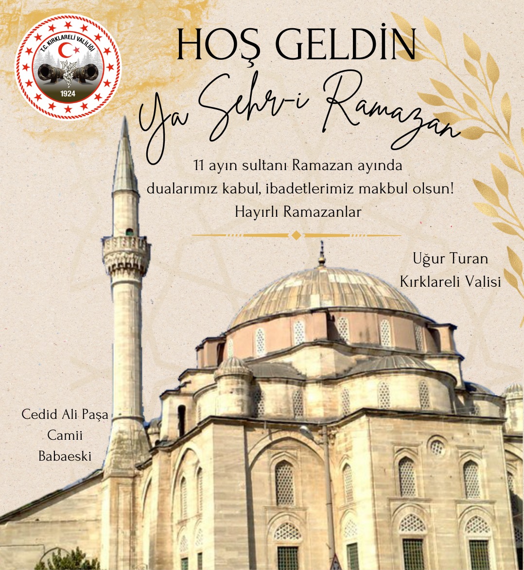 valikirklareli's tweet photo. Hoş Geldin Ya Şehr-i Ramazan

11 Ayın Sultanı Ramazan ayında dualarımız kabul, ibadetlerimiz makbul olsun.

Hayırlı Ramazanlar...

Valimiz Sayın Uğur Turan'ın Ramazan Ayı mesajı... 
Mesajı için lütfen linke tıklayınız⤵️
https://t.co/2RSdebBLY9 https://t.co/mlmUMT5Azs