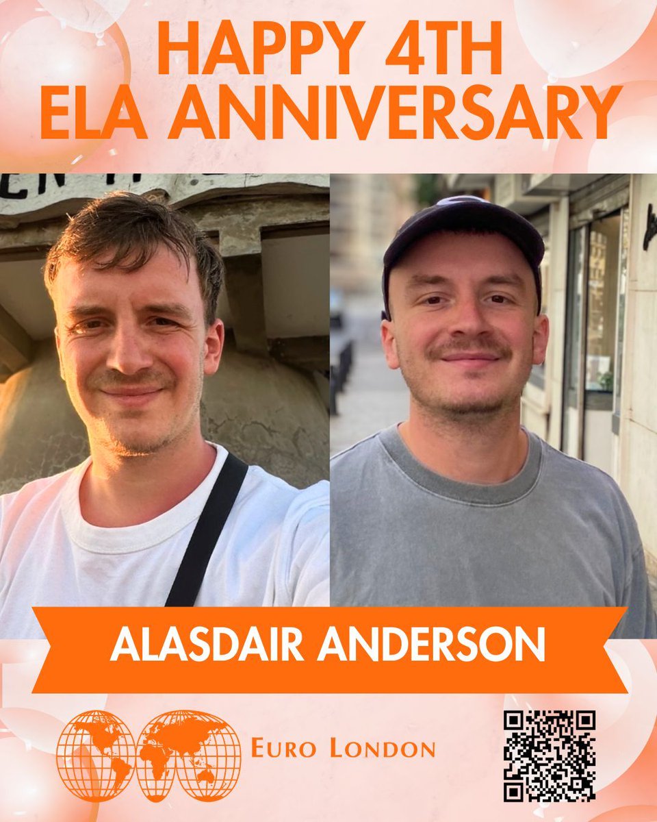🎉 Happy ELAVersary to Alasdair!🎉

The past 4 years have flown by!! Happy 4th ELA Anniversary to Alasdair! 🙌🎈