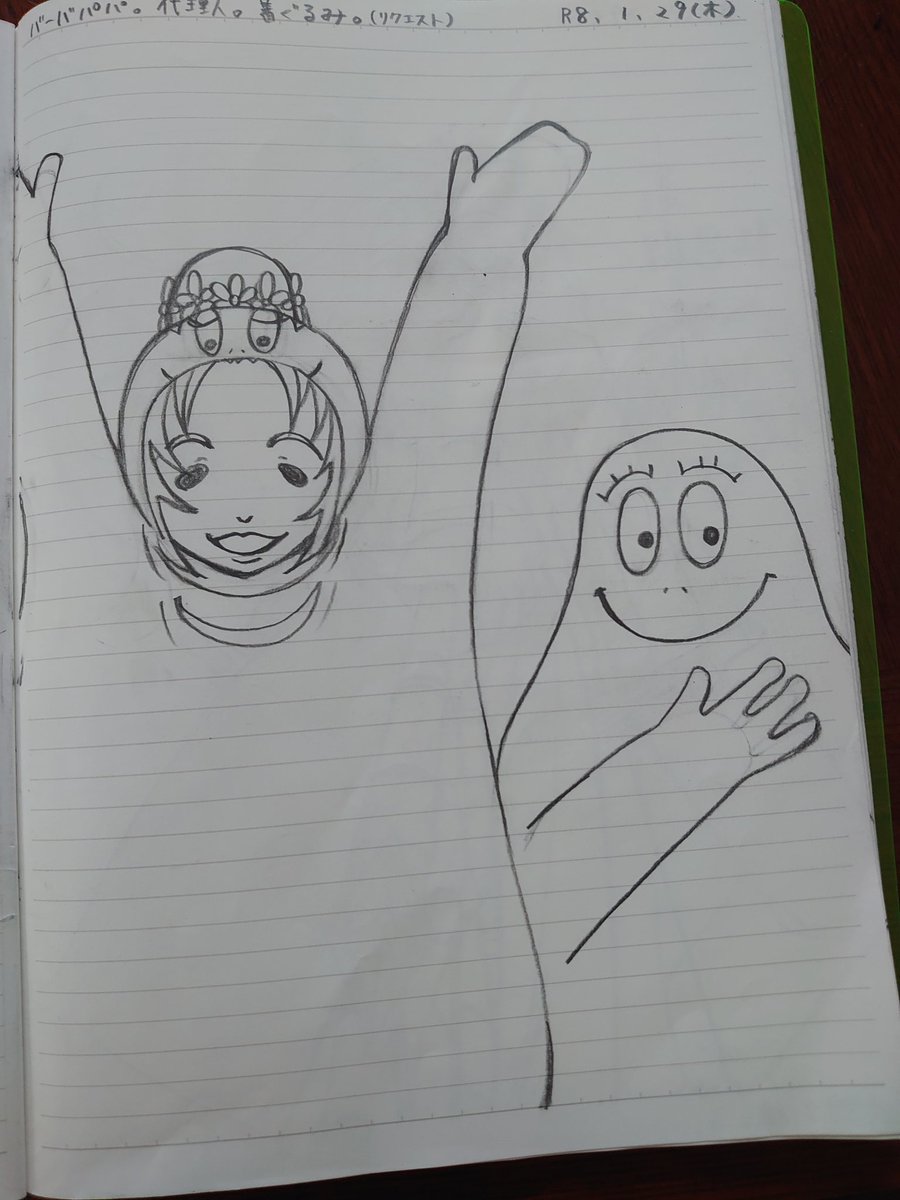 代理人さん。おさるさんとバナナ食べてもらったり、バーバパパの着ぐるみ着てもらったり。