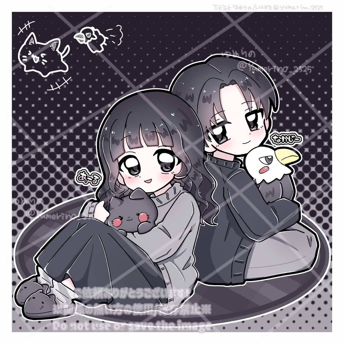 雰囲気絵ペアイラストのご依頼🐈‍⬛🦅 (@RRR_4j )(@naka_JJJJJ ) 2人