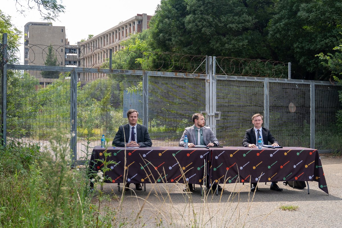 ConCaracal's tweet photo. Today, AfriForum announced that we are suing the South African government over their attempt to hijack healthcare through NHI.

We held a press conference at the abandoned Kempton Park "ghost hospital," because why simply describe the potential future under NHI if we can show it? https://t.co/bHsgwczvW5
