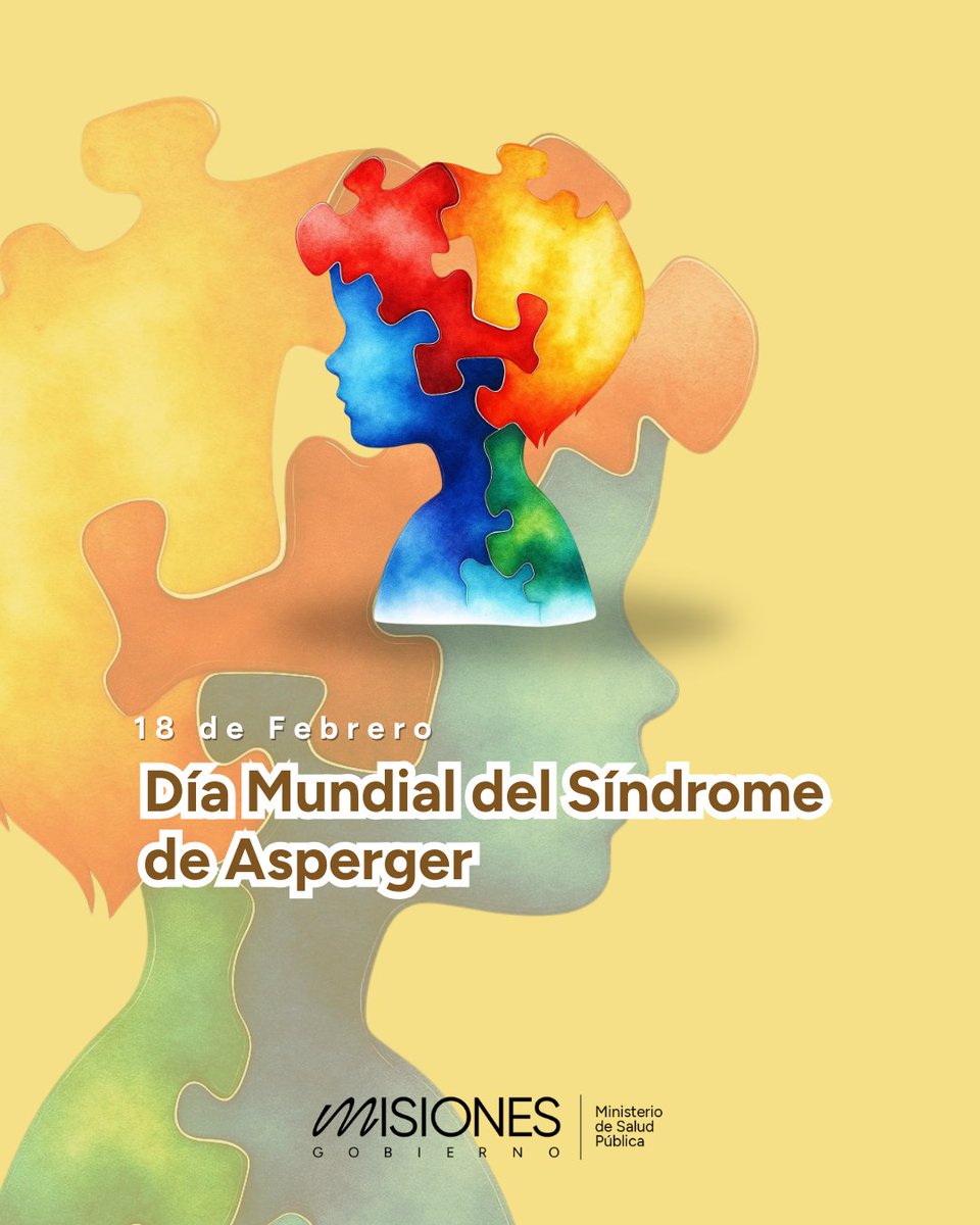 💙 18 de febrero | Día Mundial del Síndrome de Asperger
Fecha que recuerda el nacimiento de Hans Asperger y nos invita a reflexionar sobre la diversidad dentro del Trastorno del Espectro Autista.

Más información, menos prejuicios.
Más inclusión, más respeto. ✨