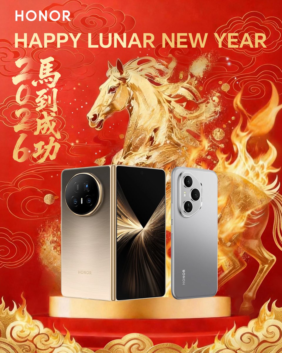Honor_NZ's tweet photo. Here's to a fast, smart, and amazing Year of the Horse! 🐴
Capture new beginnings with the HONOR 400 Pro. Unfold new ways to connect with the HONOR Magic V5.
At Noel Leeming &amp; Harvey Norman (selected stores &amp; online).

#HONOR #HONOR400Pro #HONORMagicV5
#HONORNZ https://t.co/ubGBRoFE4C