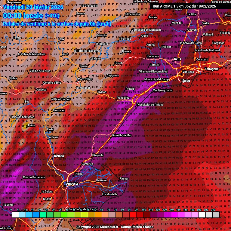 Meteohospi's tweet photo. Mañana se prepara una nueva mestralada por toda esta zona (comenzará sobre las 9/10 de la mañana y estará todo el Jueves entero), podríamos superar los 120 km/h o incluso los 130 km/h. https://t.co/DzYkYdGhgh