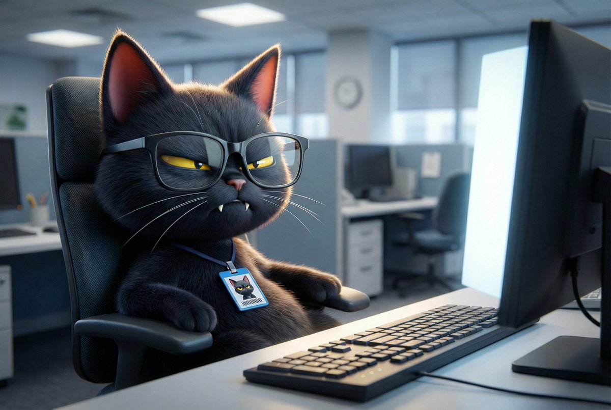 thedracocat's tweet photo. Today my human decided to take me to his work, I’m bored.
He has to spend his days here to make me happier…
Fine, I will tolerate it. 😾
#officecat #bossycat #grumpycatlifestyle #pixarcat #funnycatvideo #catatwork #DracoVibes #sarcasticcat #blackkitten #catlife https://t.co/KED91d0O1H