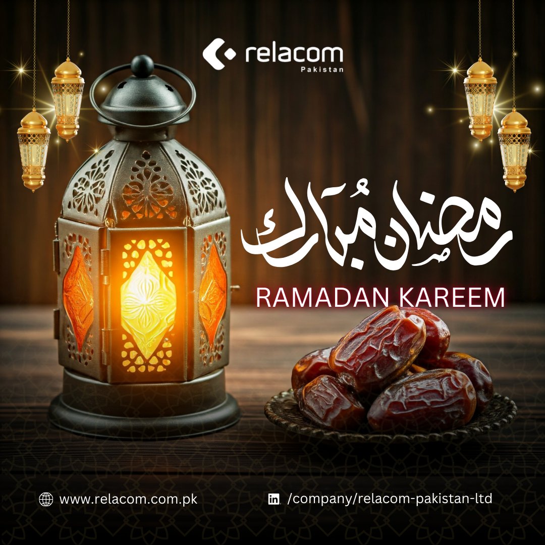 relacom's tweet photo. 🌙 Ramadan Kareem! ✨ رمضان مبارک
Relacom Pakistan wishes you a blessed month filled with peace, prosperity, and unity.

#RelacomPakistan #RamadanKareem #20YearsOfTrust #InnovationWithIntegrity #Relacom #Enterprisesolutions #Telecom #Ramadan2026 https://t.co/i6mi91meOA