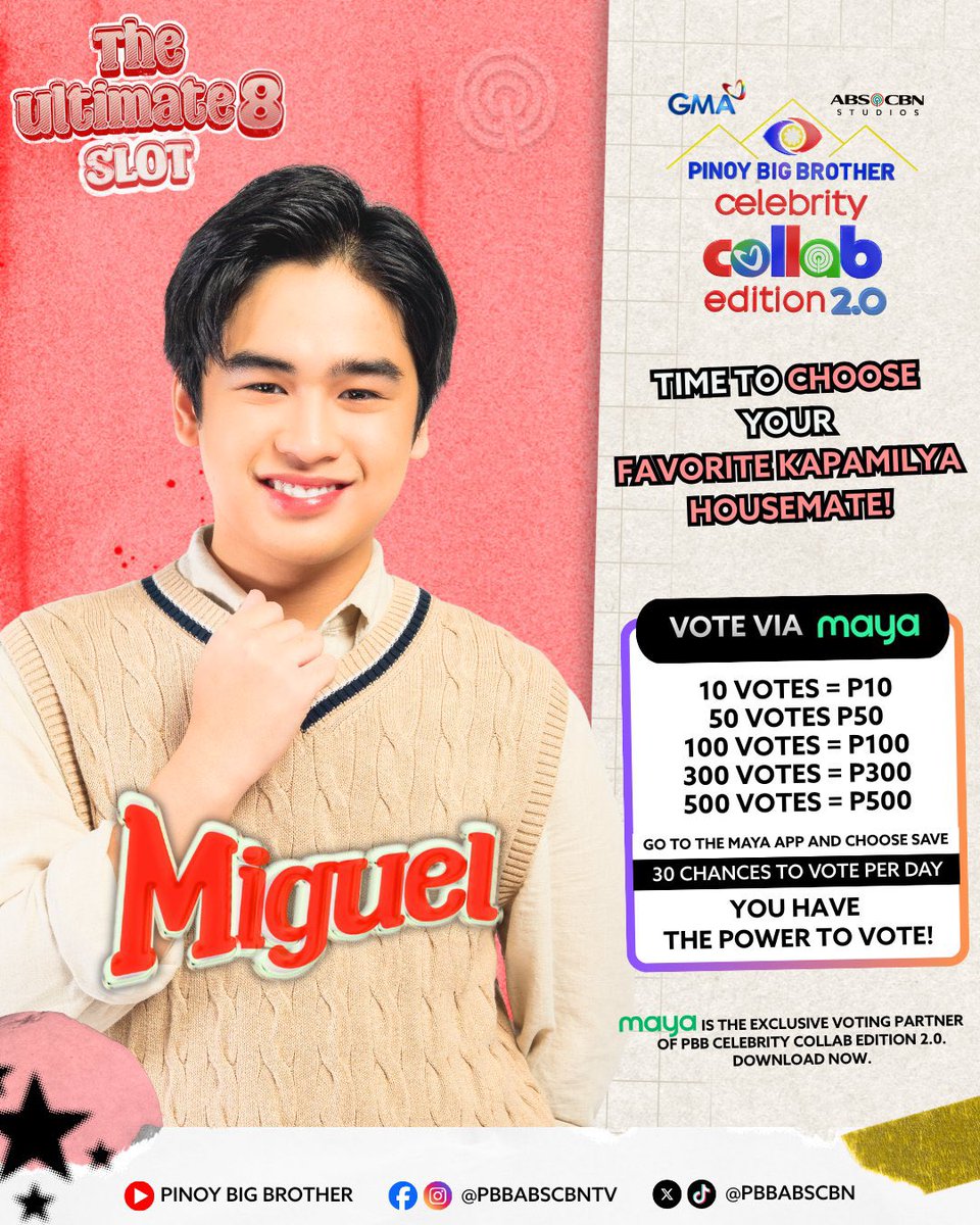 IBOTO SI MIGUELITO!!

Kami po ay kumakatok sa inyong mga puso at bulsa para po mailaban si Miguel at makasama sa Big night. Naipakita niya ang husay at talento para lumaban sa mga pagsubok ng pagpapakatotoo. 

Magkuwento ng buhay sa harap ng maraming tao na nagdulot kung bakit