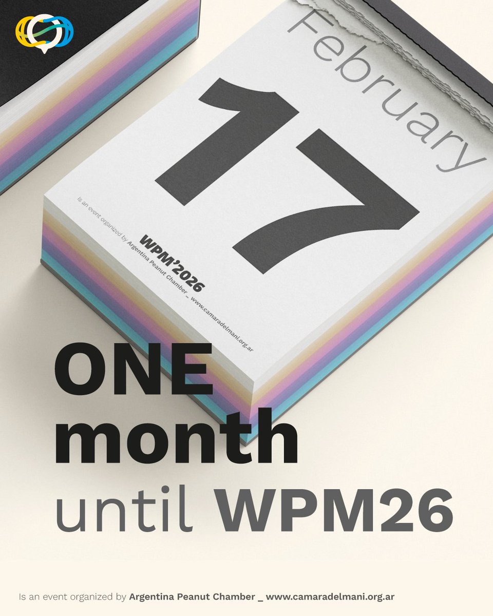 worldpeanutmee1's tweet photo. One month. One destination. One global meeting. 🥜🌎
See you in Mendoza — 17–19 March 2026.
Register: https://t.co/0DmAja6hfs https://t.co/F2B8J9Fmlp