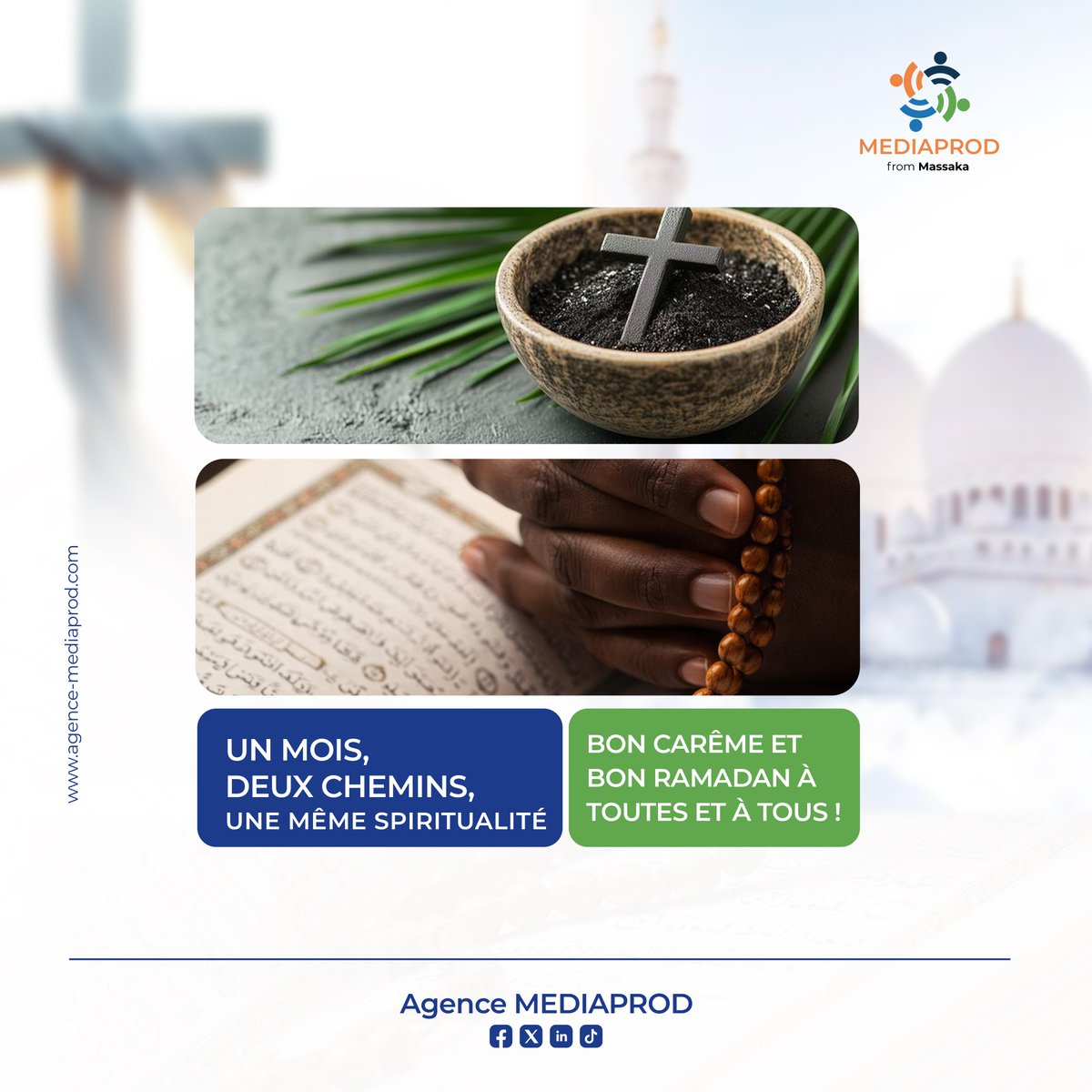En ce temps de Carême et de Ramadan, nous souhaitons aux fidèles musulmans et chrétiens des moments de prière, de partage et d’introspection. 🌙✝️