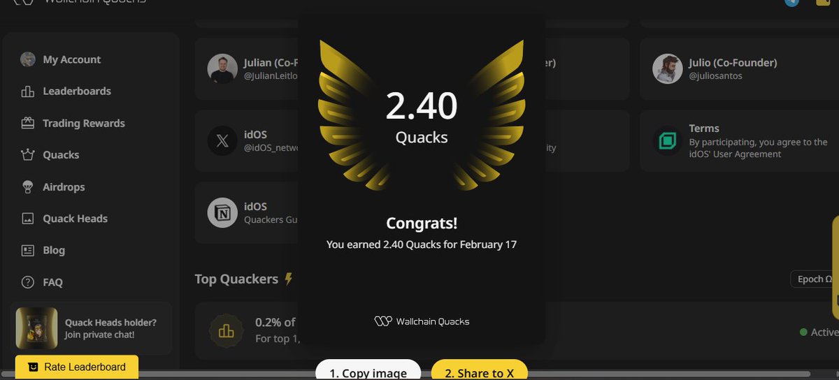 Just earned 2.40 Quacks on <a href="/wallchain/">Wallchain Quacks</a> in one day 🦆

Turn insights into rewards and climb the leaderboard 🥇

Use my referral link – quacks.app/?ref=Eromski4
