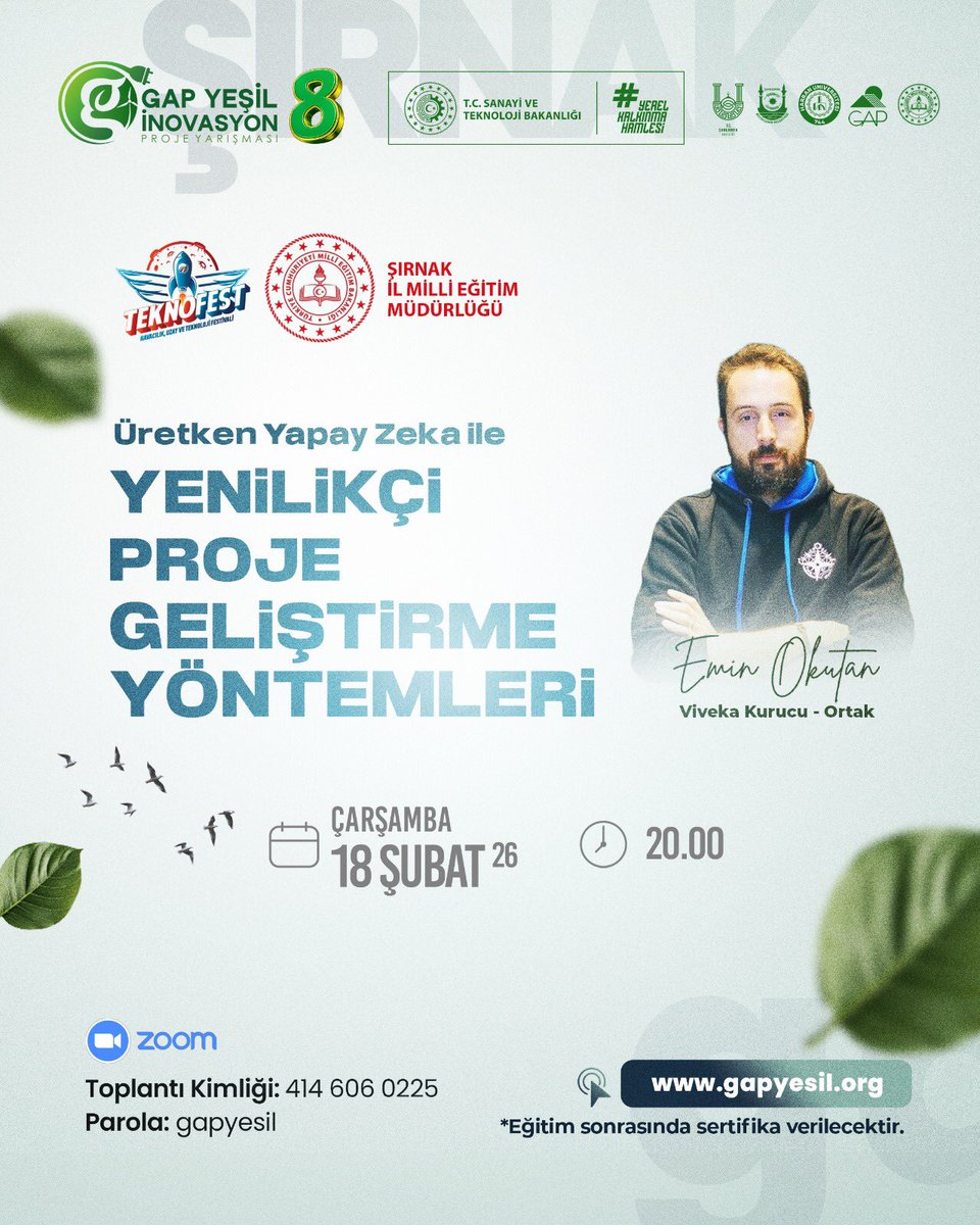 gapyesil's tweet photo. 🚀 Geleceğin Projelerini Üretken Yapay Zeka ile Tasarlıyoruz!

Viveka Kurucu Ortağı Emin Okutan ile "Üretken Yapay Zeka ile Yenilikçi Proje Geliştirme Yöntemleri" eğitiminde buluşuyoruz.

@gap_idaresi 
@mardinilmem 
@sirnakmem73 

#GAPYeşilİnovasyon #TEKNOFEST https://t.co/cFpOGbbV7e