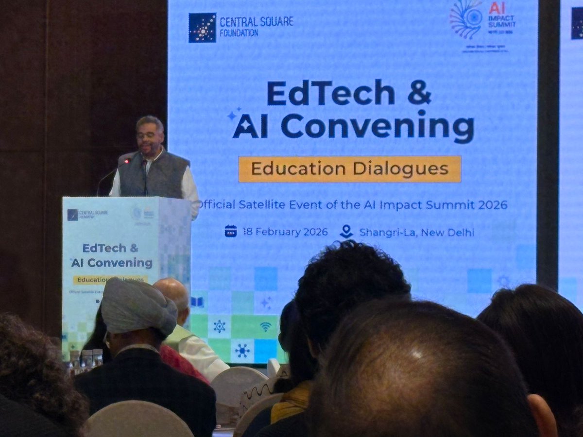 israni_radhika's tweet photo. Great lineup of experts & meaningful conversations at @CSF_India’s EdTech & AI Convening - the official satellite event for #IndiaAIImpactSummit2026
Thrilled for the launch of CSF #BaSE2025 —a true reflection of #SabkaEdTech w/ household & teacher insights from 10 Indian states. https://t.co/P26zuQxw5e