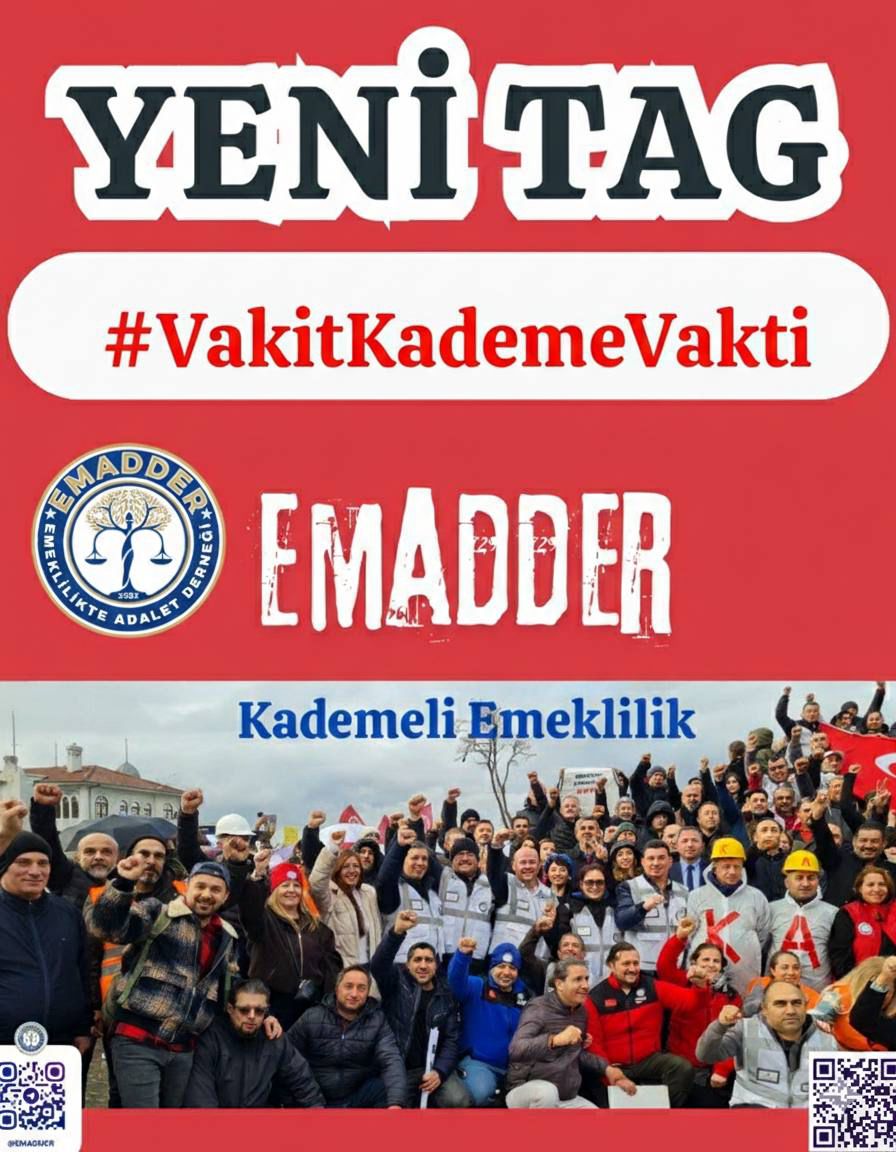 📣📣 TAG DUYURUSU 📣📣
👇👇👇👇👇
#VakitKademeVakti

Yıllardır emek verenler, görevini layıkıyla yapanlar artık karşılığını istiyor.
Yıllardır alın teriyle primini doldurmuş olmasına rağmen hâlâ hakkı teslim edimiyor

❗️Neden kademenin vakti?

📌 Kademe bir lütuf değil, emeğin