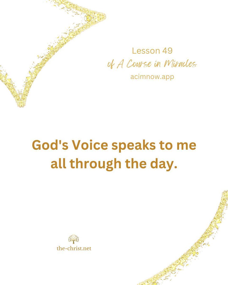 Lesson 49 🕊 God's Voice speaks to me all through the day.

📖 Read this lesson along with David Hoffmeister here👇
acimnow.app/browse/a-cours…

#acim #acourseinmiracles #nonduality #spiritualawakening #forgiveness #innerpeace
