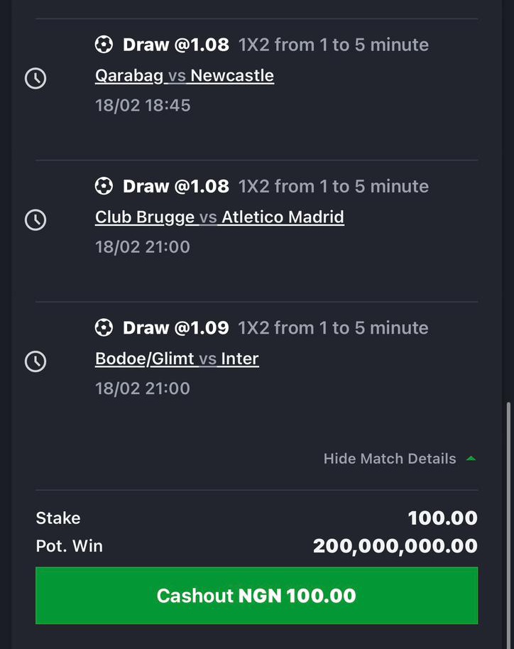 Winzone22's tweet photo. 5 mins draw On Sportybet Win 200M Ready 💥

Code is Ready Who is Ready?
Say boom if you are ready &amp; like  this post fast https://t.co/bAKD5xbvP4