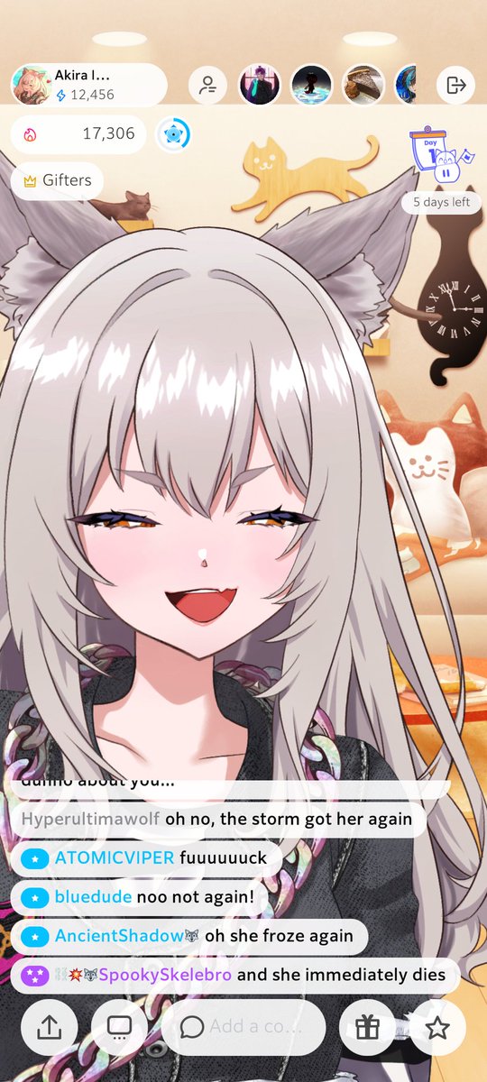 Trying to watch <a href="/AkiraInukaVT/">Akira Inuka 🐺⛓️‍💥 【 IRIAM US 】</a>'s stream tonight be like...

#vtuber #ENVtubers